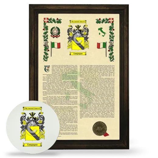 Compagno Framed Armorial History and Mouse Pad - Brown