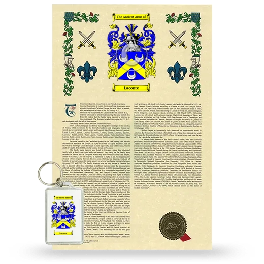 Laconte Armorial History and Keychain Package