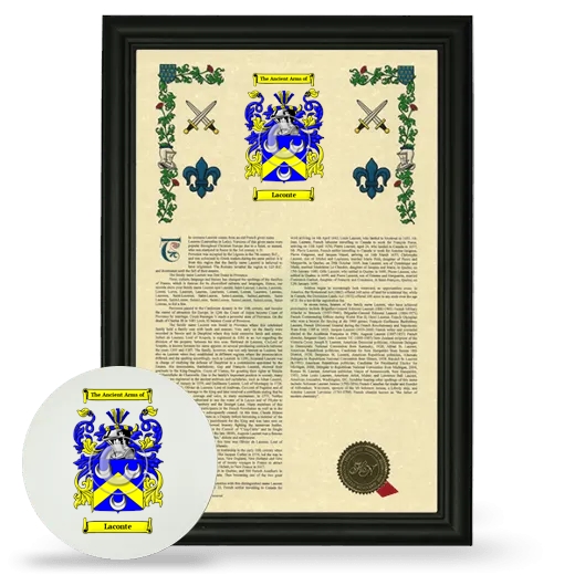 Laconte Framed Armorial History and Mouse Pad - Black