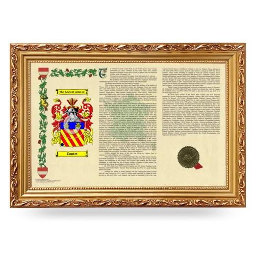 Contet Armorial Landscape Framed - Gold