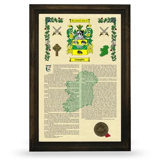 Conaghty Armorial History Framed - Brown