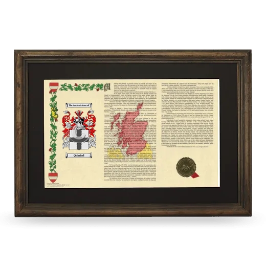 Quinind Deluxe Armorial Landscape Framed - Brown