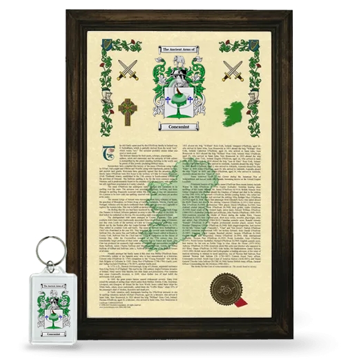 Concanint Framed Armorial History and Keychain - Brown