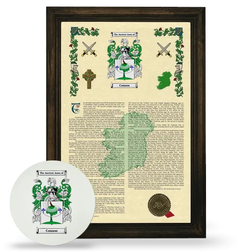 Connon Framed Armorial History and Mouse Pad - Brown