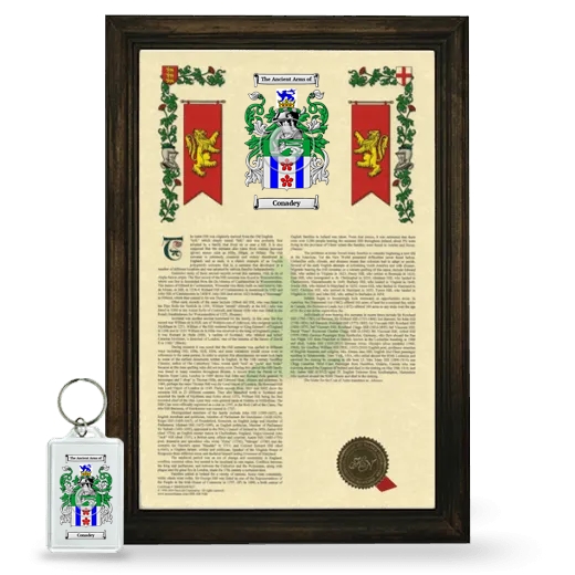 Conadey Framed Armorial History and Keychain - Brown