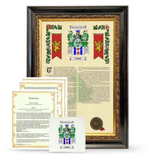 Conduit Framed Armorial, Symbolism and Large Tile - Heirloom