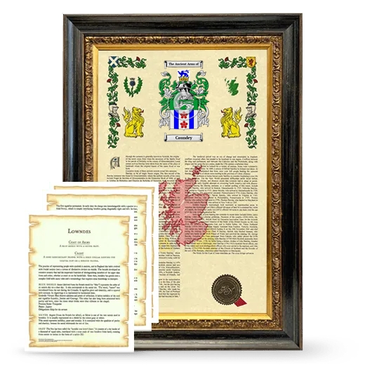 Caundey Framed Armorial History and Symbolism - Heirloom