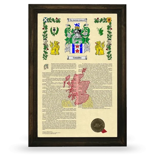 Coundey Armorial History Framed - Brown