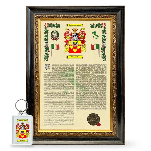 Conforte Framed Armorial History and Keychain - Heirloom