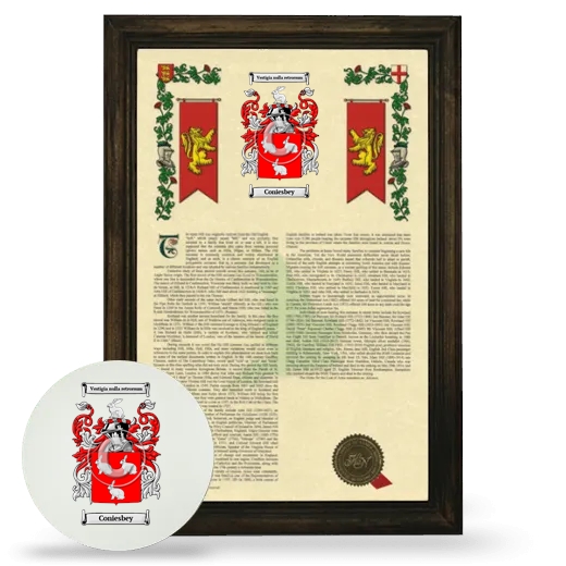 Coniesbey Framed Armorial History and Mouse Pad - Brown