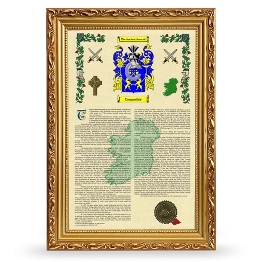 Connachty Armorial History Framed - Gold