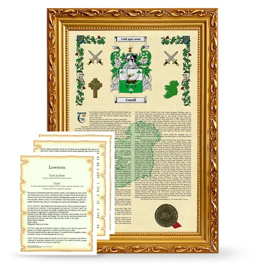 Conoll Framed Armorial History and Symbolism - Gold