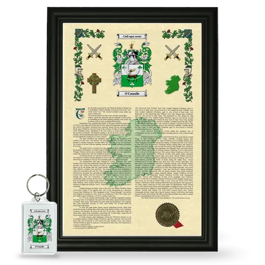 O'Connile Framed Armorial History and Keychain - Black