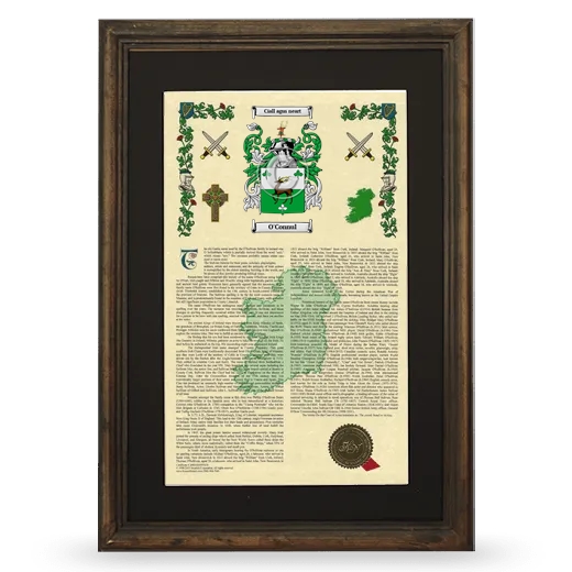 O'Connul Deluxe Armorial Framed - Brown