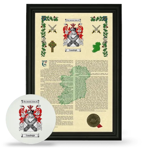 Conaleigh Framed Armorial History and Mouse Pad - Black