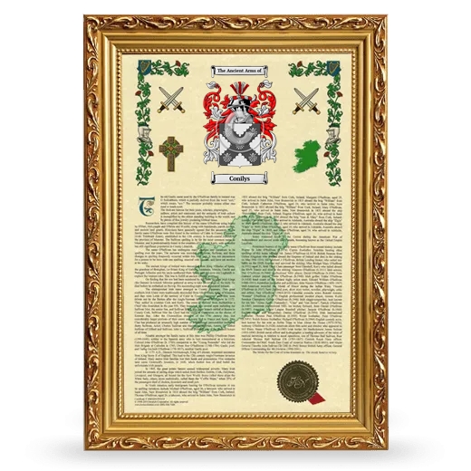 Conilys Armorial History Framed - Gold