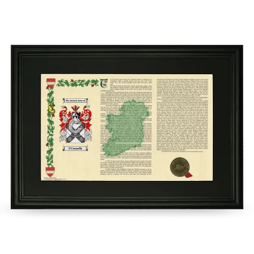 O'Connelly Deluxe Armorial Landscape Framed- Black