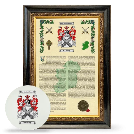 O'Conolly Framed Armorial History and Mouse Pad - Heirloom