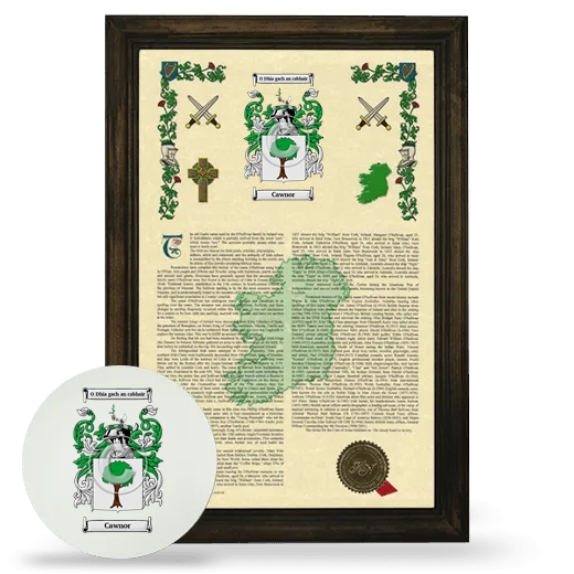 Cawnor Framed Armorial History and Mouse Pad - Brown