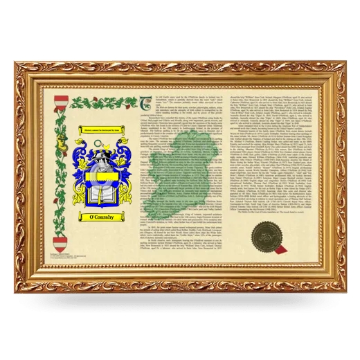 O'Conrahy Armorial Landscape Framed - Gold