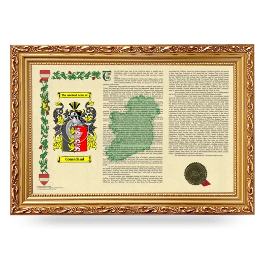 Consadand Armorial Landscape Framed - Gold