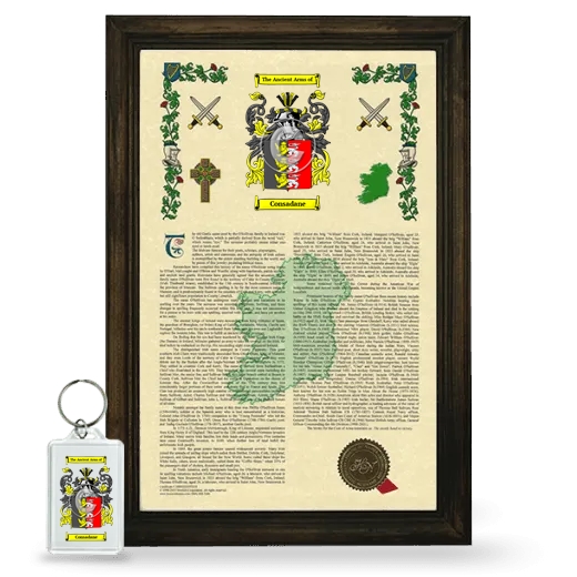 Consadane Framed Armorial History and Keychain - Brown