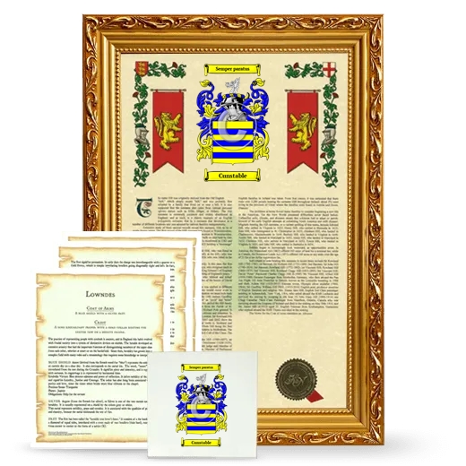 Cunstable Framed Armorial, Symbolism and Large Tile - Gold