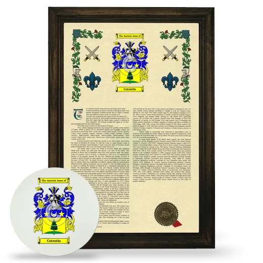 Cotentin Framed Armorial History and Mouse Pad - Brown