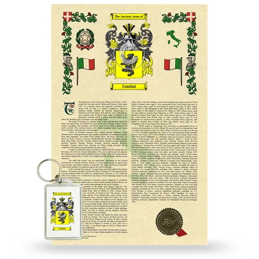 Contini Armorial History and Keychain Package