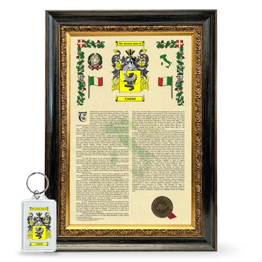 Contini Framed Armorial History and Keychain - Heirloom