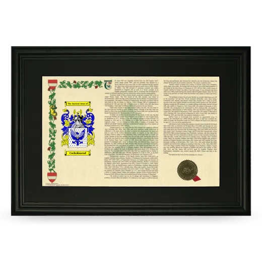 Cockokmend Deluxe Armorial Landscape Framed- Black