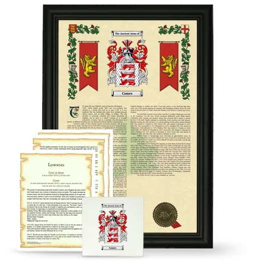 Comes Framed Armorial, Symbolism and Large Tile - Black