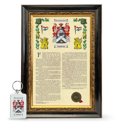 Coopmanne Framed Armorial History and Keychain - Heirloom