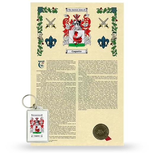 Coquette Armorial History and Keychain Package