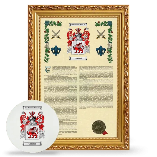 Gorbeill Framed Armorial History and Mouse Pad - Gold