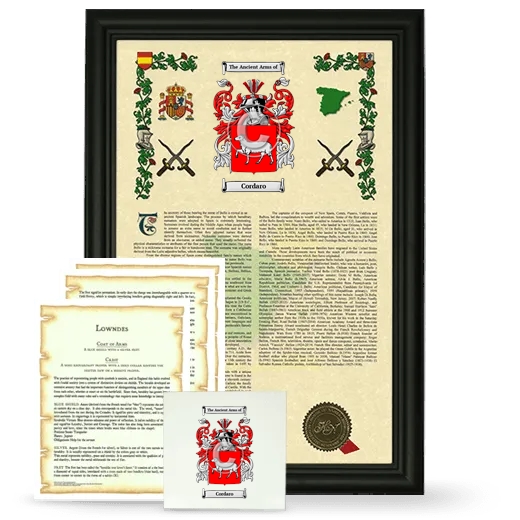 Cordaro Framed Armorial, Symbolism and Large Tile - Black