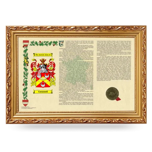 Cornoueil Armorial Landscape Framed - Gold