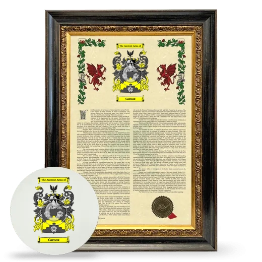 Carnox Framed Armorial History and Mouse Pad - Heirloom