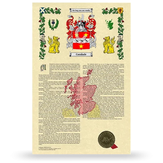 Cornhale Armorial History with Coat of Arms