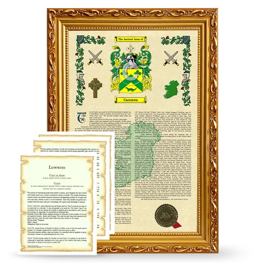 Carrocen Framed Armorial History and Symbolism - Gold