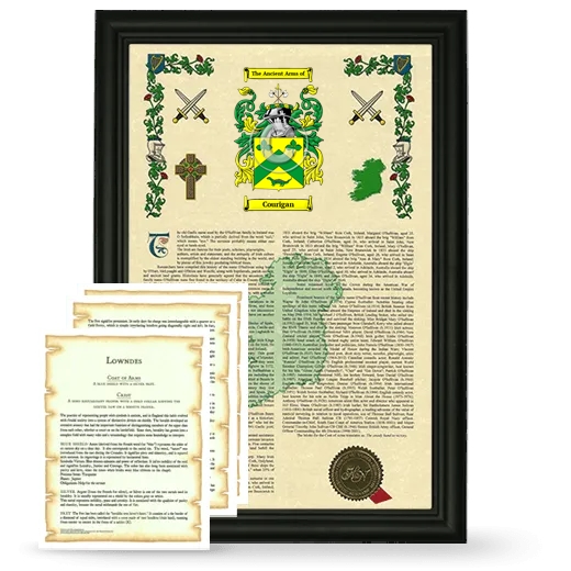 Courigan Framed Armorial History and Symbolism - Black