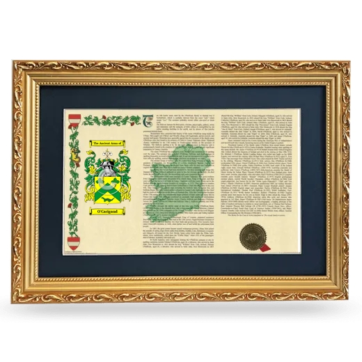 O'Carigand Deluxe Armorial Landscape Framed - Gold