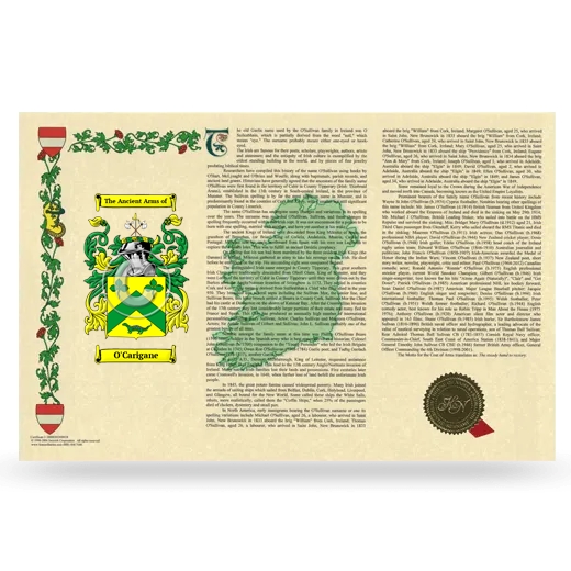 O'Carigane Armorial History Landscape Style