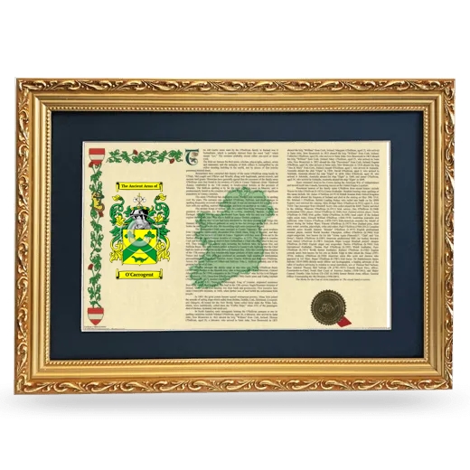 O'Carrogent Deluxe Armorial Landscape Framed - Gold