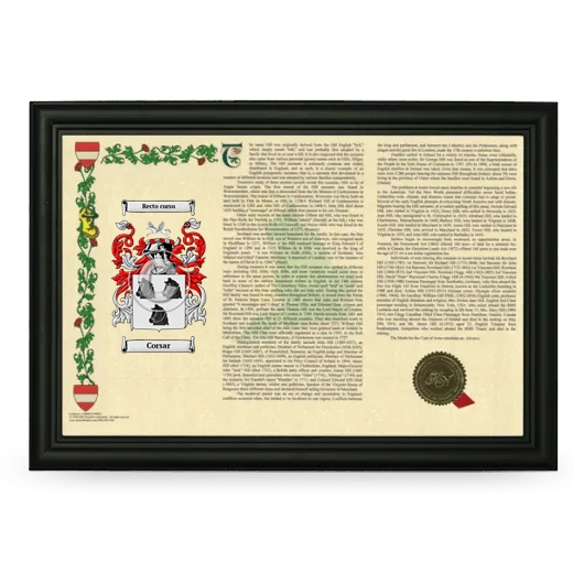 Corsar Armorial Landscape Framed - Black