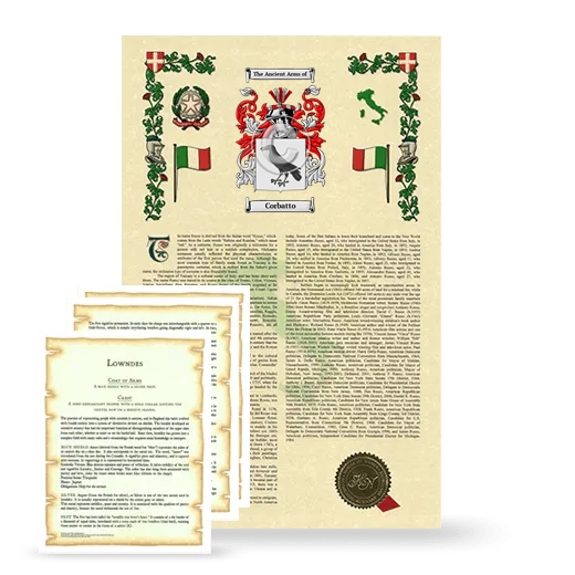 Corbatto Armorial History and Symbolism package