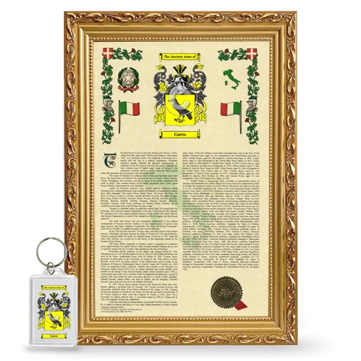 Corvo Framed Armorial History and Keychain - Gold