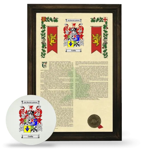 Cosby Framed Armorial History and Mouse Pad - Brown