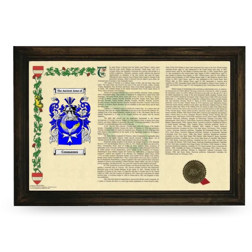 Cosmanus Armorial Landscape Framed - Brown