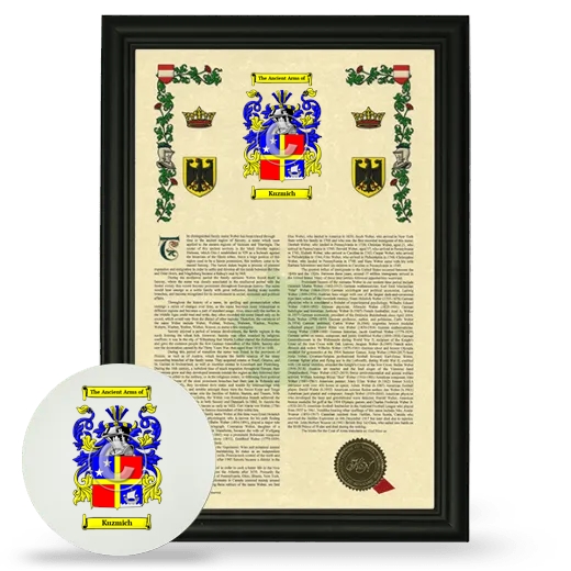 Kuzmich Framed Armorial History and Mouse Pad - Black